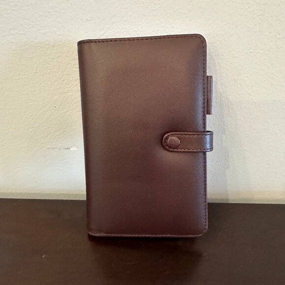 Day Runner Genuine Leather Brown Telephone Planner Book 4.25" x 7" New - Picture 1 of 8